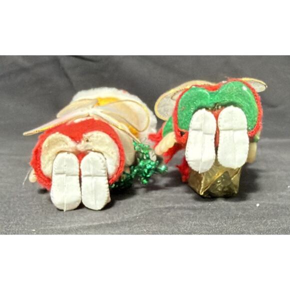Vintage Morgan Inc Flocked Angel Babes Hanging Ornaments Set of 2 - Picture 5 of 5